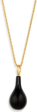 Toteme Medium Onyx Drop Necklace in Black/gold at Nordstrom