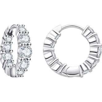 Untamed Petals Riviera Crystal Hoops in Silver at Nordstrom