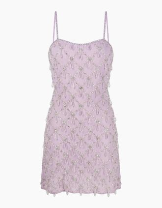 Oceanus Womens Arabella Hand Beaded Crystal Dress Multi Colour - Purple - Size: 10/8