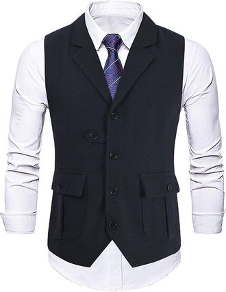 Generic Tweed Mens Suit, Jacquard Suit Vest, Mens Slim Fit, Jacquard Vests with Single Breasted and V-Neck, Business Casual Suit Vests, Plain Work Vest, Forma