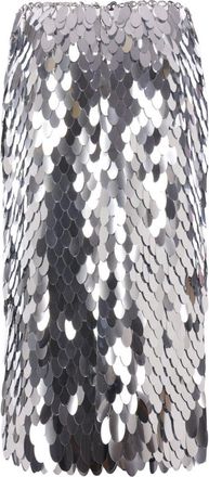 Paco Rabanne Metallic Disc Chainmail Skirt - Silver