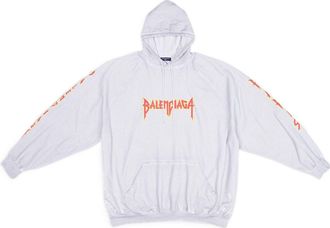 Balenciaga Metallica Hoodie Oversized Fit Dirty White Orange 697879TMV890901
