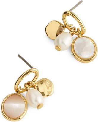 Madewell Cluster Drop Earrings in Antique Gold at Nordstrom