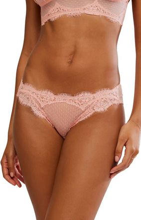 Free People Fiona Sheer Lace Bikini in Flamingo Flamenco at Nordstrom, Size X-Large
