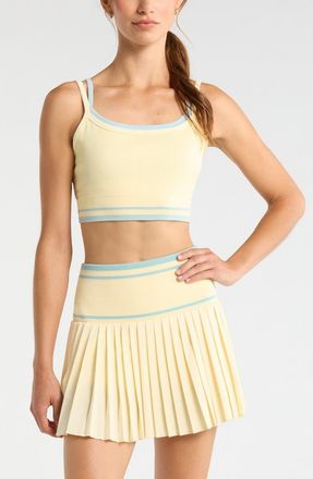 Zella Double Layer Seamless Sports Bra in Yellow Flan at Nordstrom, Size X-Large