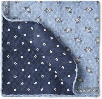 Brunello Cucinelli Pocket square with pattern in Blue at Nordstrom
