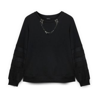 Fiorella Rubino Dames, Sweatshirts & Hoodies, Zwart, Maat: XL Katoen