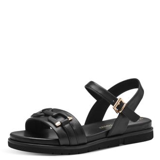 MARCO TOZZI Damen Sandalen Aus Leder – Flach Mit Klettverschluss & Weicher Feel-me-Sohle