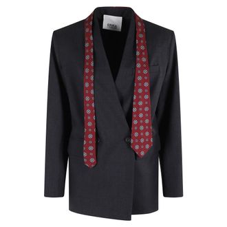 Erika Cavallini Semi Couture Dames, Jassen, Blauw, Maat: XS Wol