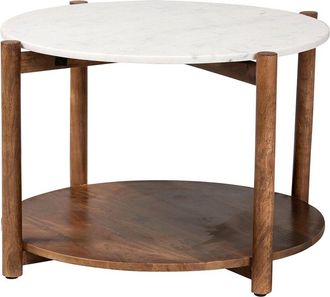 Baxton Studio Quindalyn Round Marble Coffee Table