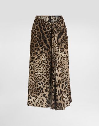 Dolce & Gabbana Leo-print Viscose Jersey Skirt - Woman Skirts Animal Print 46