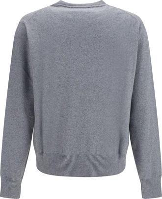 Vivienne Westwood Mens Alex Sweater Dark Grey Melange Cotton; Kashmir-Capra Hircus Kashmir/capra