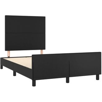 vidaXL Vidaxl - Estructura De Cama Sin Colch&oacute;n Cuero Sint&eacute;tico Negro 120x190 Cm