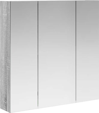 vidaXL Armario Con Espejo De Ba&ntilde;o Gris Sonoma 70 X 14,5 X 70 Cm Vidaxl