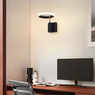 Nova of California Aerial 9 Contemporary Hardwired LED Wall Sconce in Weathered Brass for Bedroom Livingroom Hallway Brass