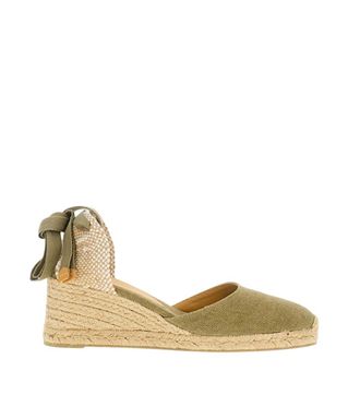 Castaner Green Round-toe Wedges