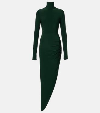 Norma Kamali Asymmetric turtleneck maxi dress