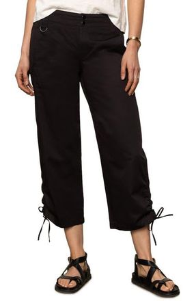 Sanctuary Cotton Twill Utility Crop Pants in Black at Nordstrom, Size X-Large