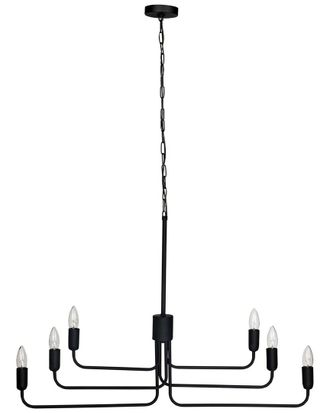 Eglo Eglo Portofino 6 Light Chandelier With Black Finish & Adjustable Arms