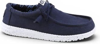 Hey Dude Wally Stretch Canvas Loafers - Heren - Bootschoenen - Blauw - 42 EU - Schoenen