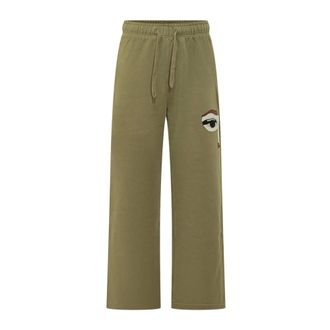 KidSuper Studios Face Sweatpants - Heren - Broeken - Groen - Maat: XS Katoen