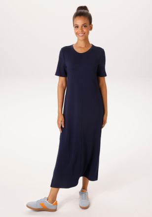 Aniston Maxikleid ANISTON CASUAL, Damen, Gr. 36, N-Gr, blau, Jersey, Obermaterial: 47% Polyester, 47% Viskose, 6% Elasthan, unifarben, figurumspielend kn&ouml;chel