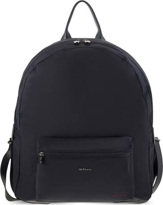 Kiton Zaino con logo e zip - Blu