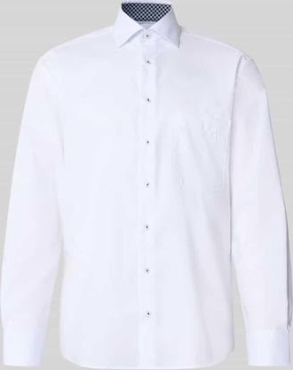 Eterna Regular Fit Freizeithemd mit Brusttasche Modell Kent in Weiss, Größe 40