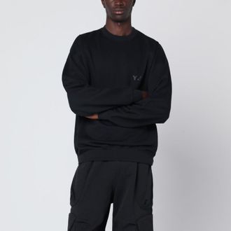 Yohji Yamamoto Black crewneck sweatshirt with logo