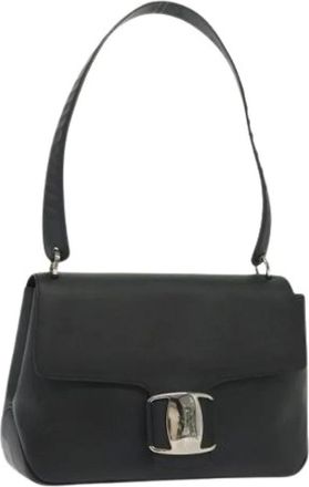 Ferragamo Pre-owned Shoulder Bags, female, Black, Size: ONE SIZE Pre-owned Shoulder Bag