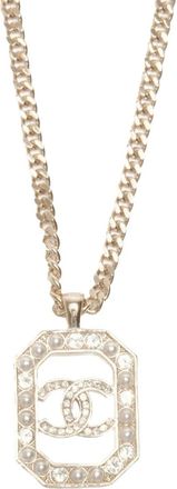 Chanel 2023 CC-mark rhinestone necklace - women - Gold Plated/Rhinestone - One Size