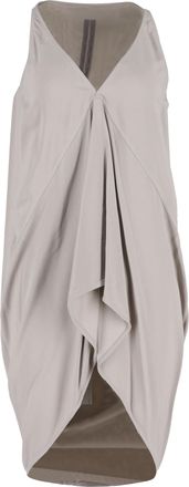 Rick Owens Gedrapeerde Tuniek Lange Top in Grijze Viscose