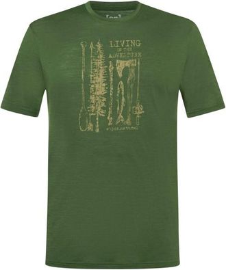 super.natural Fishing Adventure Tee Merinoshirt f&uuml;r Herren | oliv