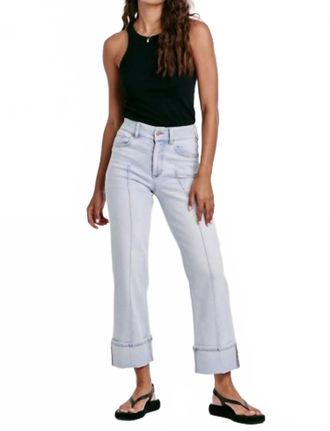 Dear John Denim Holly Super High Rise Cuffed Straight Jeans In Positano Wash