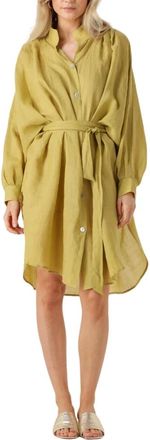 Greek Archaic Kori Kleedjes, Dames, Groen, S, Linnen, Midi Jurk