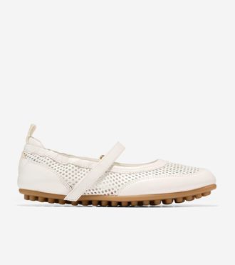 Cole Haan Womens GrandPr&oslash; Travina Mary Jane Ballet Flats - White Size 10.5