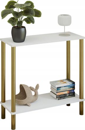 OEM Consola Moderna Con Estante De 80x30x80 Cm, Metal Dorado, Para El Recibidor