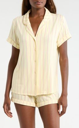Nordstrom Moonlight Eco Short Pajamas in Yellow Jane Stripe at Nordstrom, Size X-Large