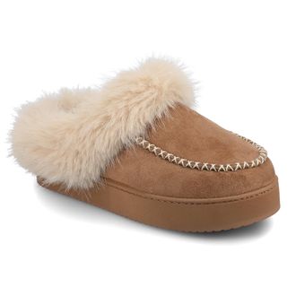 Journee Collection Womens Taran Sherpa Mule Slipper