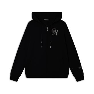 Freddy Felpa Cappuccio e Zip con Logo FY in Strass