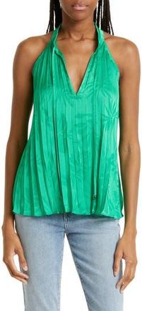 Ramy Brook Alex Pleated Sleeveless Blouse in Garden Green Island at Nordstrom Rack, Size Xx-Small