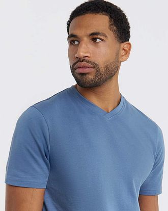 Jacamo Pure Cotton V Neck T-Shirt Long