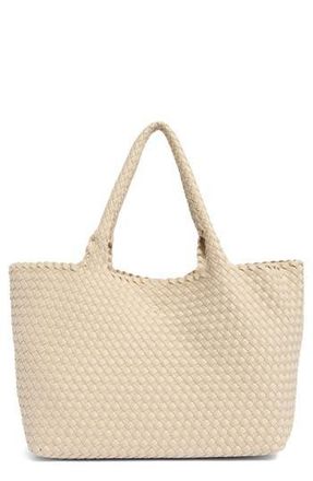 BCBGeneration Woven Large Tote Bag & Pouch Set in Soft Alabaster at Nordstrom Rack