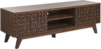 Beliani TV Stand PRESCOT Dark Brown