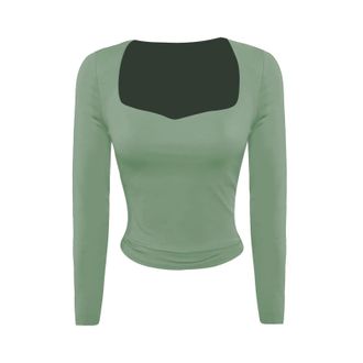 Generic Womens Long Sleeve Spandex T Shirt Women Casual Printing Short Sleeves V Neck Loose T Shirt Blouse Tops T Shirt Women Pack (Green, S)