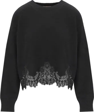 Twin-Set MAGLIONE CON DETTAGLI IN PIZZO NERO TWINSET