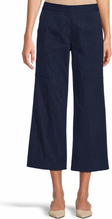 Elliott Lauren Elastic Waist Multi-Seam Wide-Leg Pants In Navy