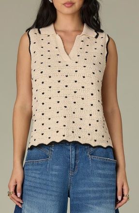 Wit & Wisdom Dot Sweater Tank in Ecru/Black at Nordstrom, Size X-Large