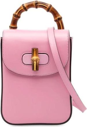 Gucci Pre-owned Mini Bags, female, Pink, Size: ONE SIZE Pre-owned Leather Mini Bag