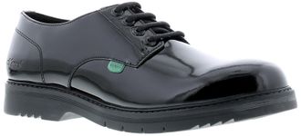 Kickers Womens Finley Lace Up Patent Shoes in Black Leather - Size UK 6.5